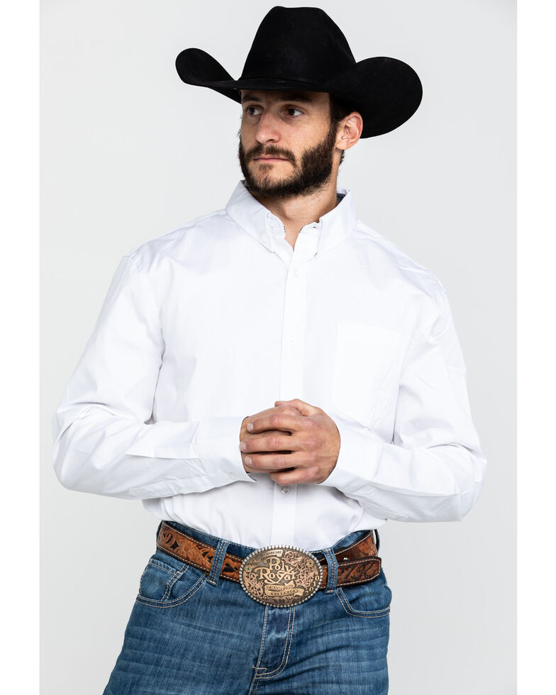 Cody James Core Men's White Solid Long Sleeve Western Shirt , White, hi-res