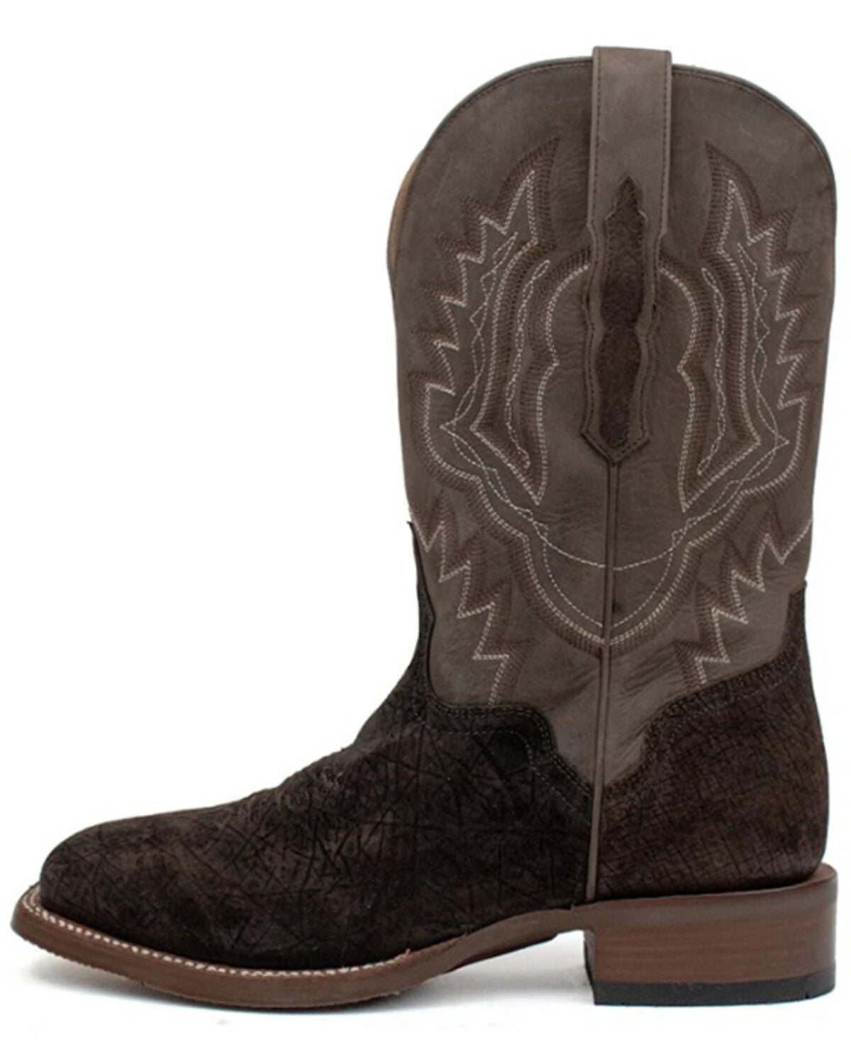 Image #3 - El Dorado Men's Hippo Chocolate Exotic Western Boot - Broad Square Toe, Chocolate, hi-res