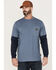 Image #1 - Hawx Men's Layered Pocket Twofer Sleeve Work T-Shirt , Light Blue, hi-res