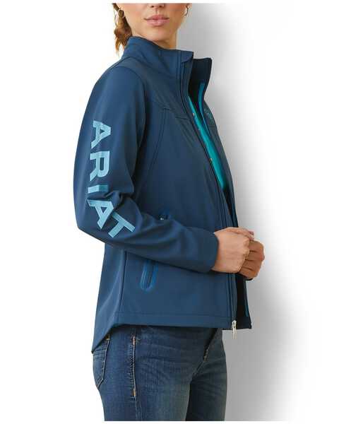 Image #1 - Ariat Women's New Team Softshell Jacket, Grey, hi-res