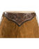Kobler Leather Women's Choctaw Tooled Leather Lace-Up Suede Skirt, Cognac, hi-res