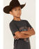 Image #3 - Rock & Roll Denim Boys' Dale Brisby American Rodeo Time Short Sleeve Graphic T-Shirt, Grey, hi-res