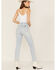 Image #3 - Rolla's Women's Light Wash High Rise Distressed Slim Dusters Straight Jeans, Blue, hi-res