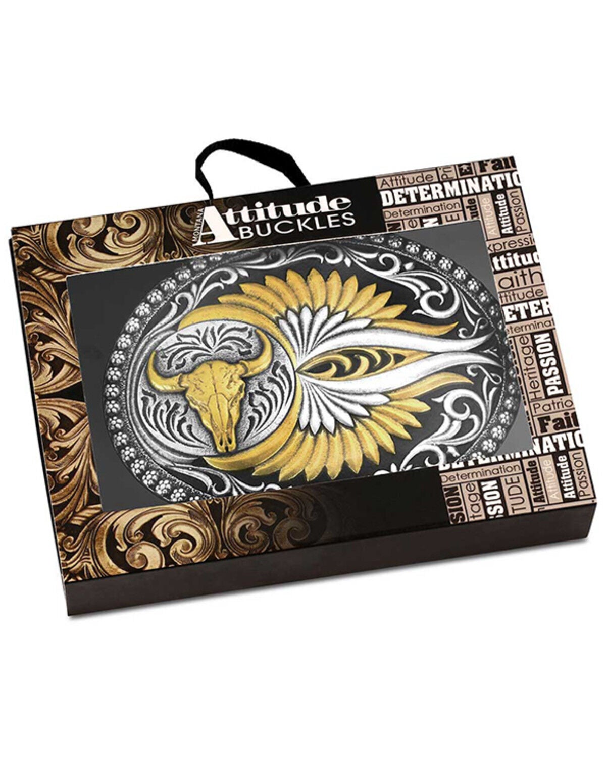 Image #3 - Montana Silversmiths Two-Toned Buffalo Skull Belt Buckle, Silver, hi-res
