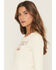 Image #2 - Wild Moss Women's Floral Embroidered Thermal Long Sleeve Top, Cream, hi-res