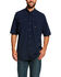 Image #1 - Ariat Men's Rebar Made Tough VentTEK Short Sleeve Work Shirt - Tall, Navy, hi-res