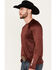 RANK 45® Men's Long Sleeve Performance T-Shirt, Wine, hi-res