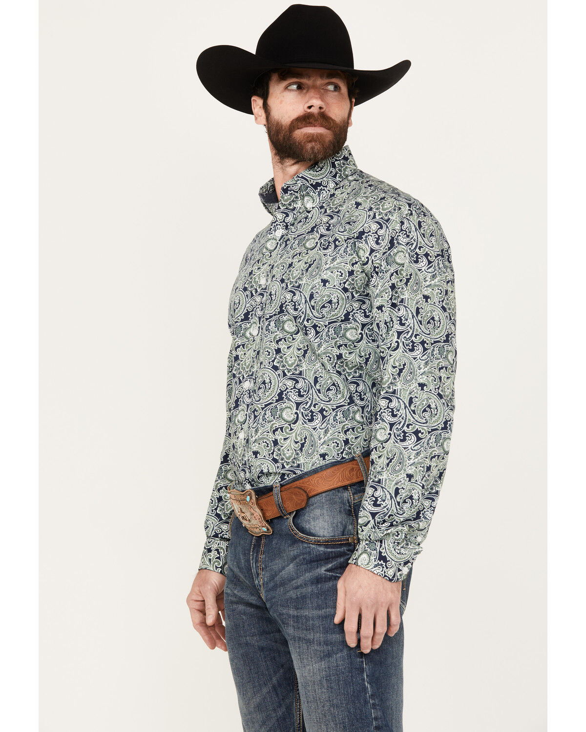 Image #2 - Stetson Men's Paisley Print Long Sleeve Button Down Western Shirt, , hi-res