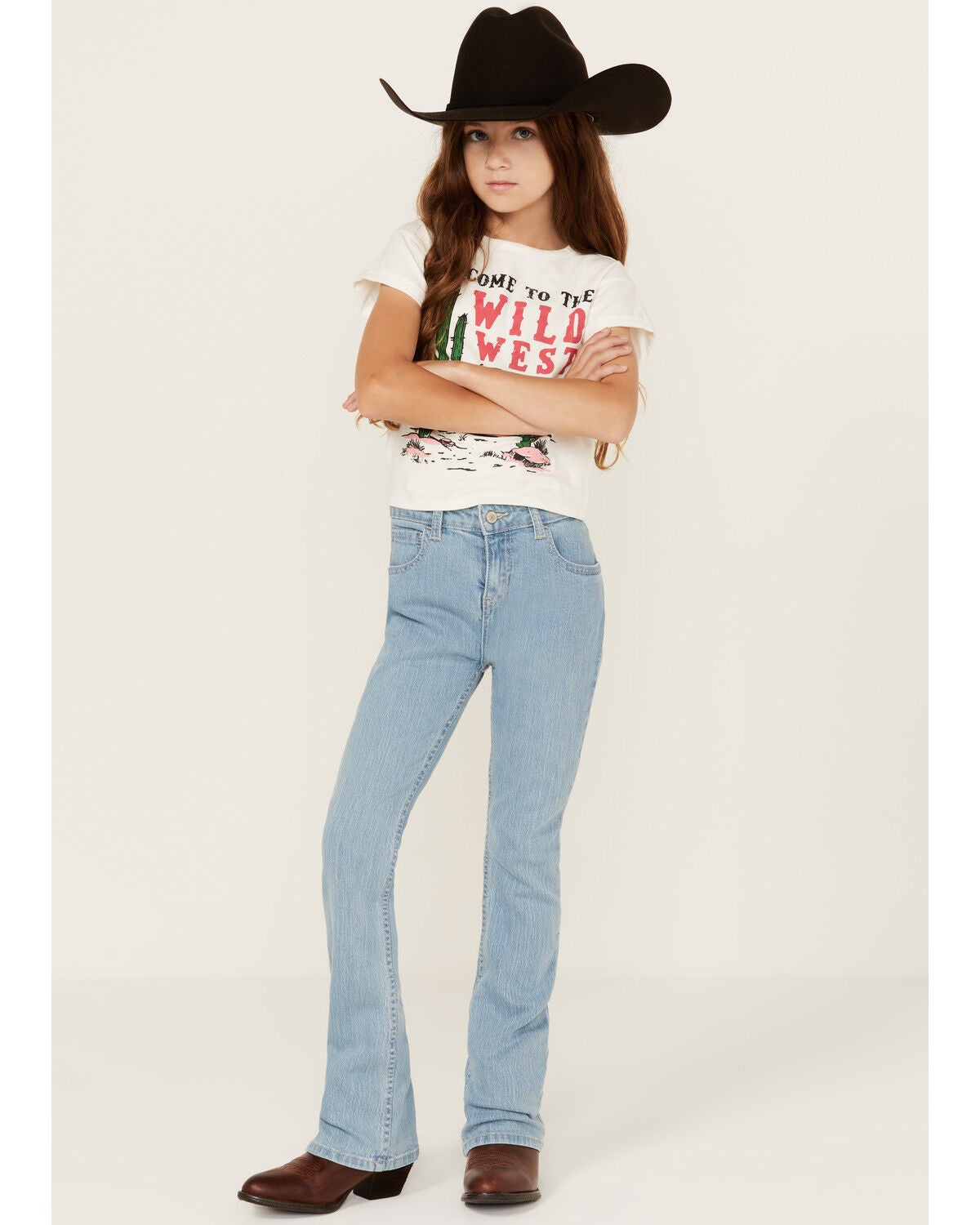 Shyanne Girls' Light Wash Riding Jeans, Light Wash, hi-res