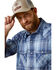 Image #2 - Ariat Men's Halmaty Retro Fit Plaid Print Long Sleeve Snap Western Shirt , Blue, hi-res