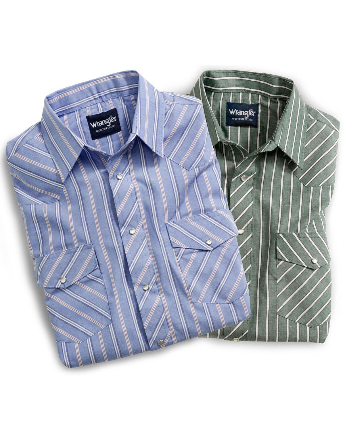 Image #2 - Wrangler Men's Assorted Classic Short Sleeve Western Shirt - Big & Tall, Stripe, hi-res