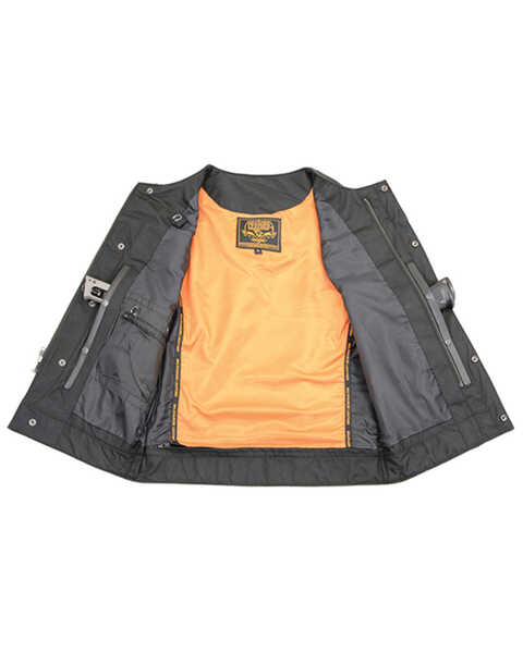 Image #3 - Milwaukee Leather Men's Cool-Tec Leather Concealed Carry Motorcycle Club Style Vest - 3X, Black, hi-res