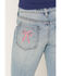 Image #4 - Shyanne Girls' Light Wash Lacey Bow Embroidered Flare Stretch Denim Jeans, Light Wash, hi-res