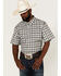 Image #1 - RANK 45® Men's Sponsor Plaid Print Short Sleeve Button-Down Western Shirt , Multi, hi-res