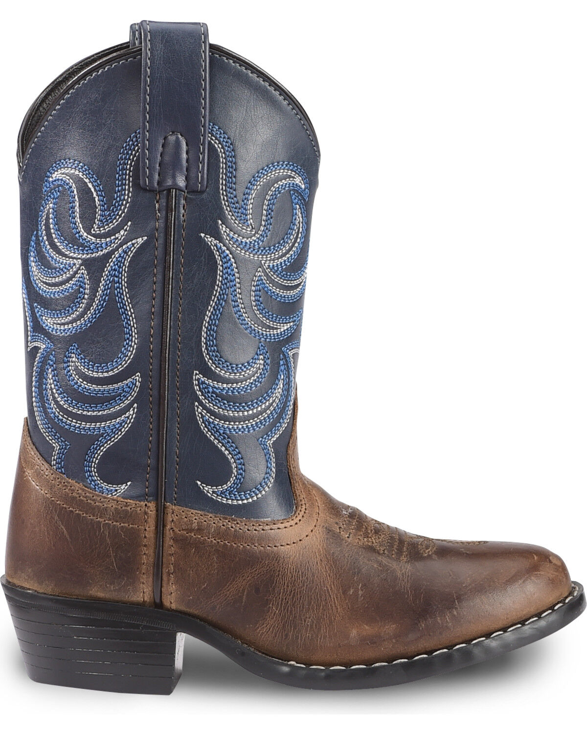 Image #2 - Cody James Boys' Holt Two-Tone Embroidered Western Boots - Round Toe, Brown, hi-res