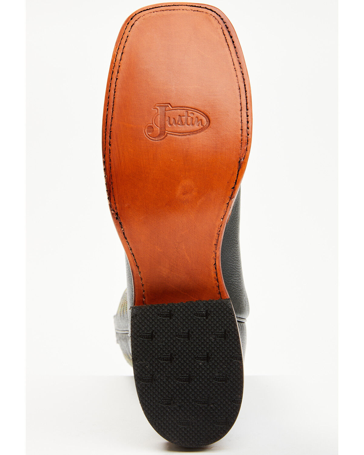 Image #7 - Justin Men's Poston Western Boots - Broad Square Toe, Black, hi-res