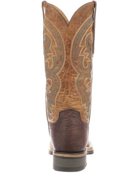 Image #5 - Lucchese Women's Chocolate & Peanut Ruth Cowhide Leather Western Boot - Square Toe , Chocolate, hi-res