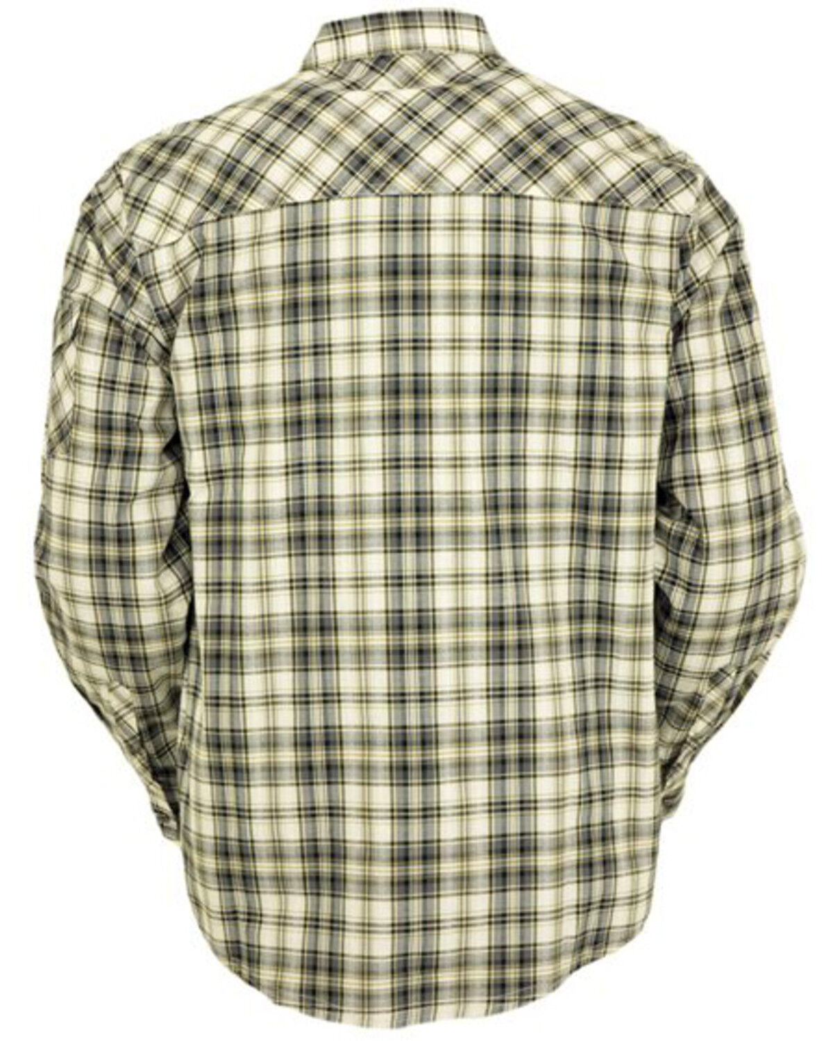 Image #3 - Outback Trading Co Men's Beau Plaid Print Long Sleeve Thermal Lined Western Shirt, Grey, hi-res