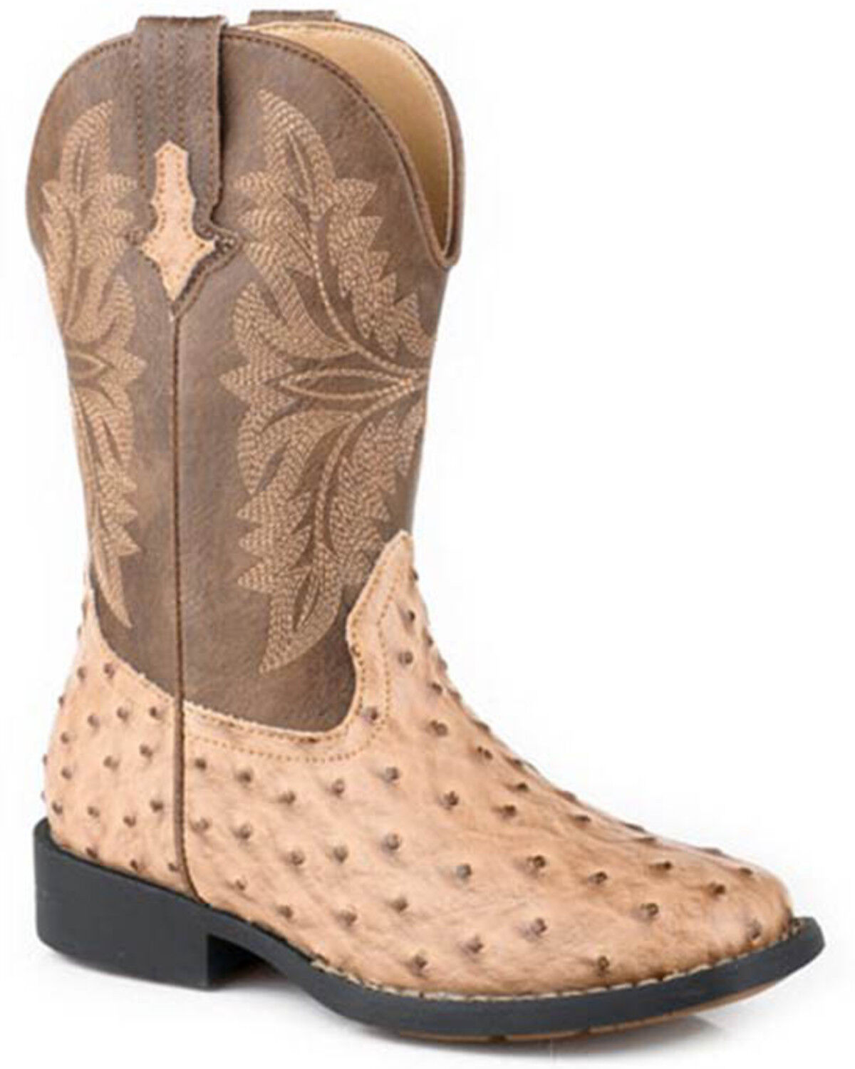 Image #1 - Roper Boys' Jed Western Boots - Broad Square Toe, Tan, hi-res