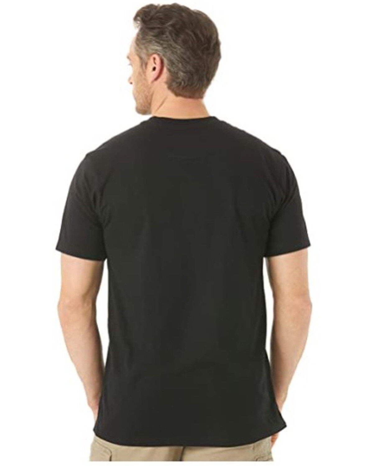 Image #2 - Wrangler Riggs Men's Solid Black Performance Short Sleeve Pocket Work T-Shirt, Black, hi-res