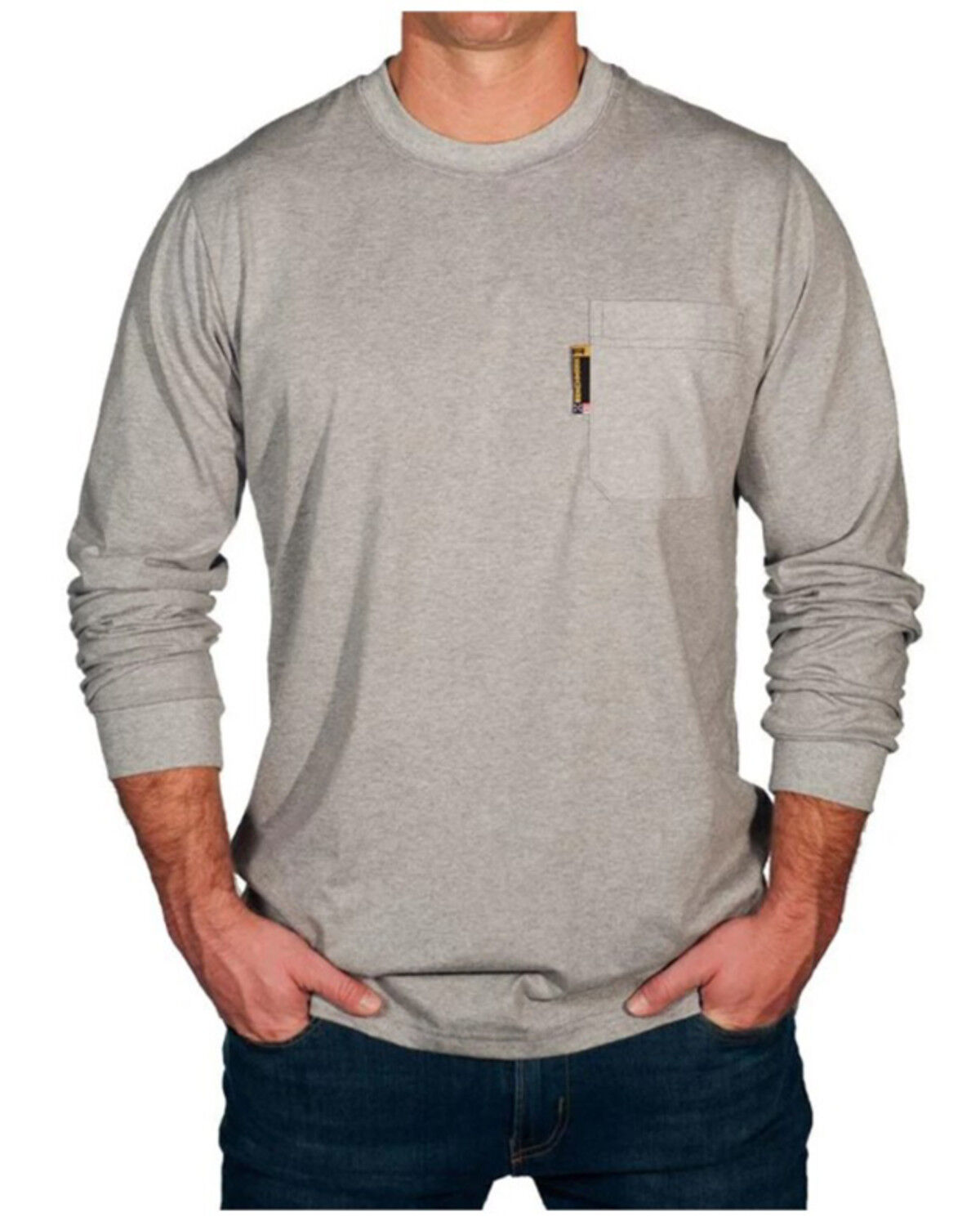Image #2 - Benchmark FR Men's American Oil Long Sleeve Graphic Shirt, Light Grey, hi-res