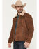 Image #2 - Scully Men's Sherpa Lined Leather Zip Jacket, Brown, hi-res