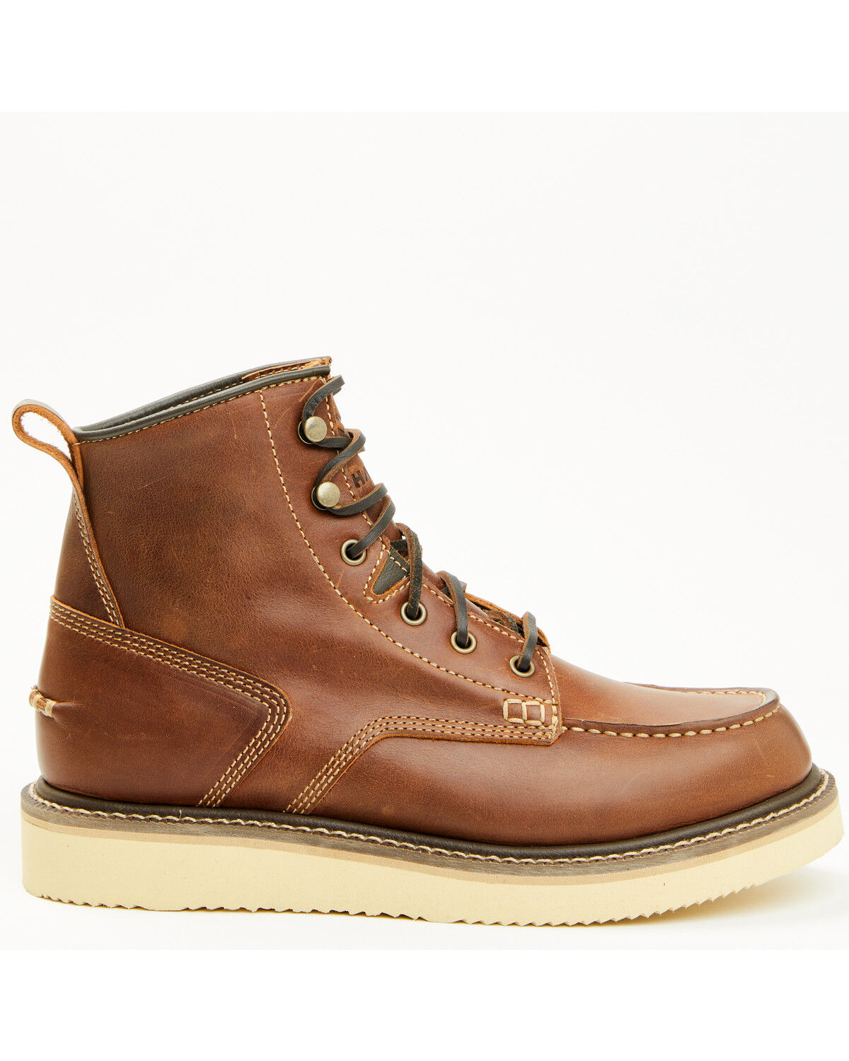 Image #2 - Hawx Men's 6" Lace-Up Moc Work Boots - Soft Toe, Brown, hi-res