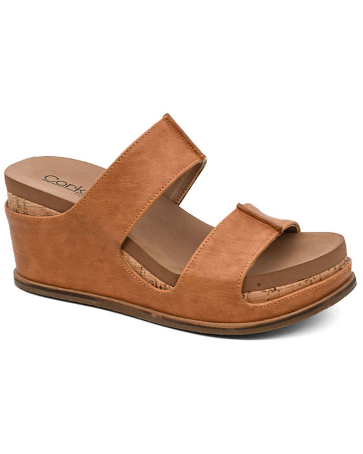 Image #1 - Corkys Women's Table for Two Wedge Sandals, Cognac, hi-res