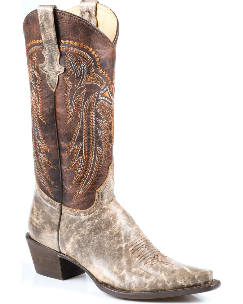 Stetson Women's Shelby Marbled Western Boots - Snip Toe, Brown, hi-res