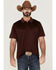 RANK 45 Men's Elite Stripe Performance Polo Shirt , Burgundy, hi-res