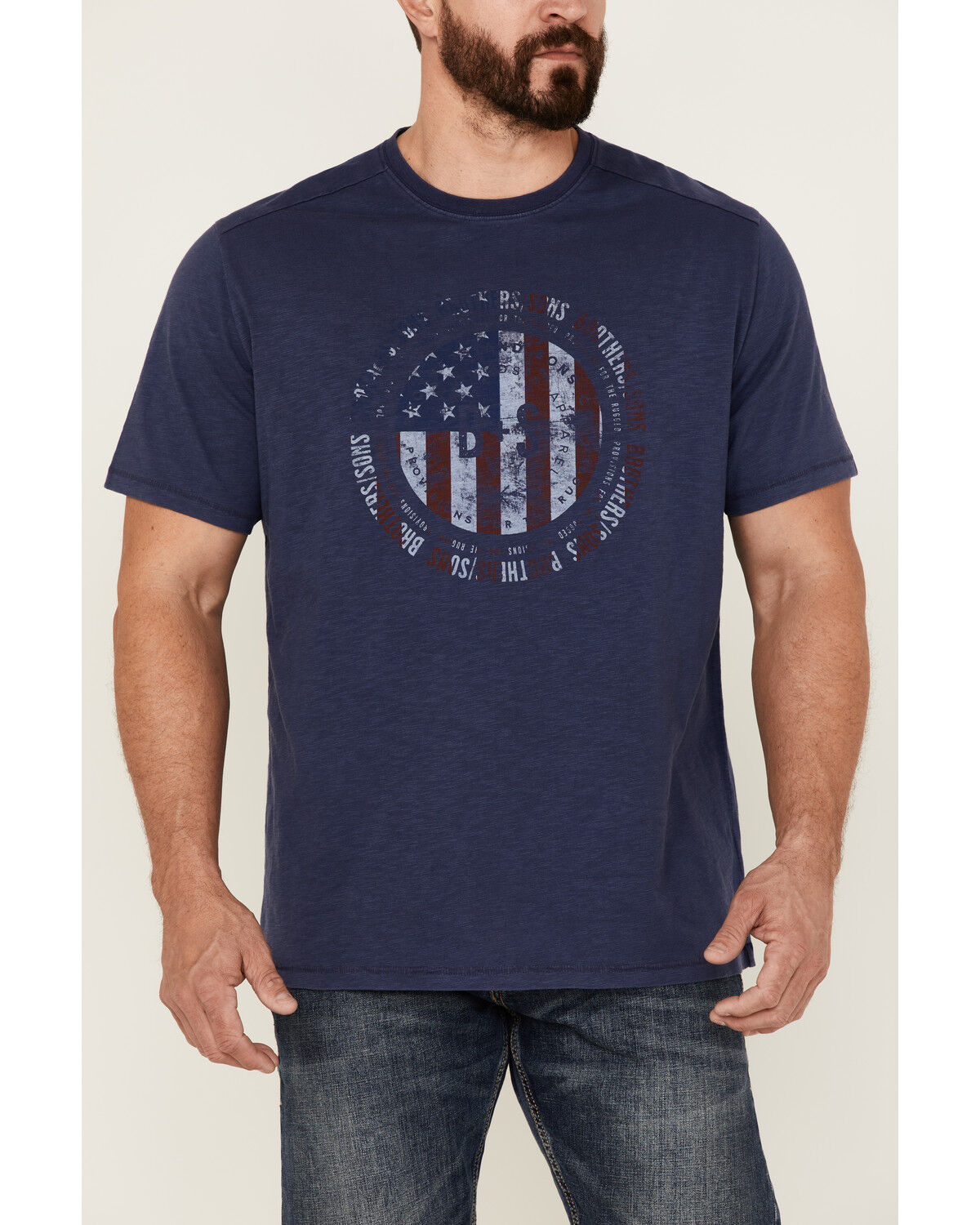 Image #3 - Brothers and Sons Men's Badge Slub Graphic Short Sleeve T-Shirt, Navy, hi-res