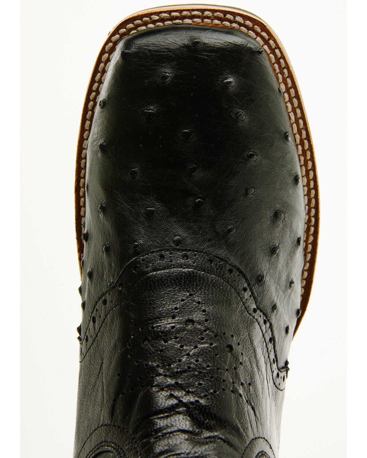 Image #6 - Dan Post Men's Exotic Full Quill Ostrich Martel Western Boots - Broad Square Toe, Black, hi-res