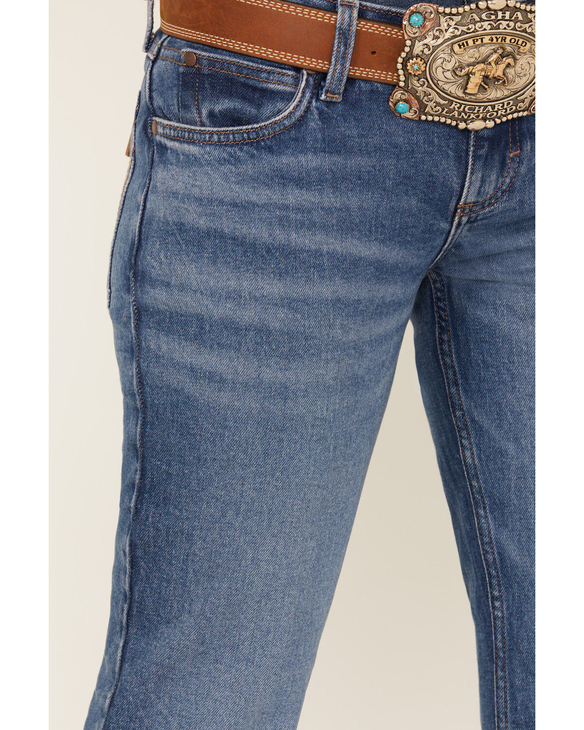 Image #4 - Wrangler Retro Women's Ella Medium Wash Low Rise Bootcut Stretch Denim Jeans, Medium Wash, hi-res