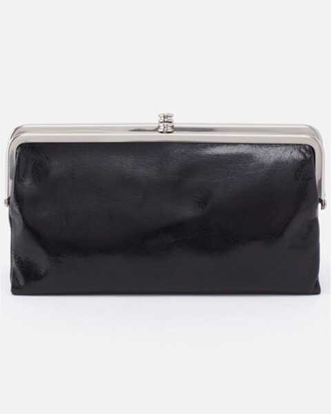 Hobo Women's Lauren Black Vintage Hide Leather Clutch Wallet, Black, hi-res