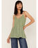 Cleo + Wolf Women's Smocked Button Front Woven Tank Top , Loden, hi-res