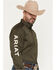 Image #2 - Ariat Men's Logo Solid Twill Long Sleeve Button-Down Western Shirt - Big, Olive, hi-res