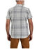 Image #2 - Carhartt Men's Rugged Flex® Plaid Print Relaxed Fit Lightweight Short Sleeve Button-Down Work Shirt, Dark Grey, hi-res