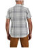 Image #2 - Carhartt Men's Rugged Flex® Plaid Print Relaxed Fit Lightweight Short Sleeve Button-Down Work Shirt , Dark Grey, hi-res