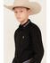 Ariat Boys' Team Logo Long Sleeve Button Down Western Shirt, Black, hi-res