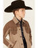 Image #2 - Wrangler Boys' Button-Down Long Jacket, Tan, hi-res