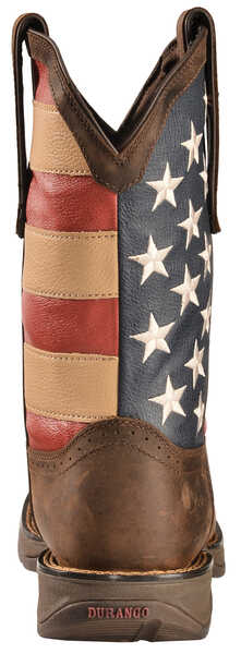 Image #7 - Durango Men's Rebel American Flag Western Boots - Broad Square Toe, Brown, hi-res