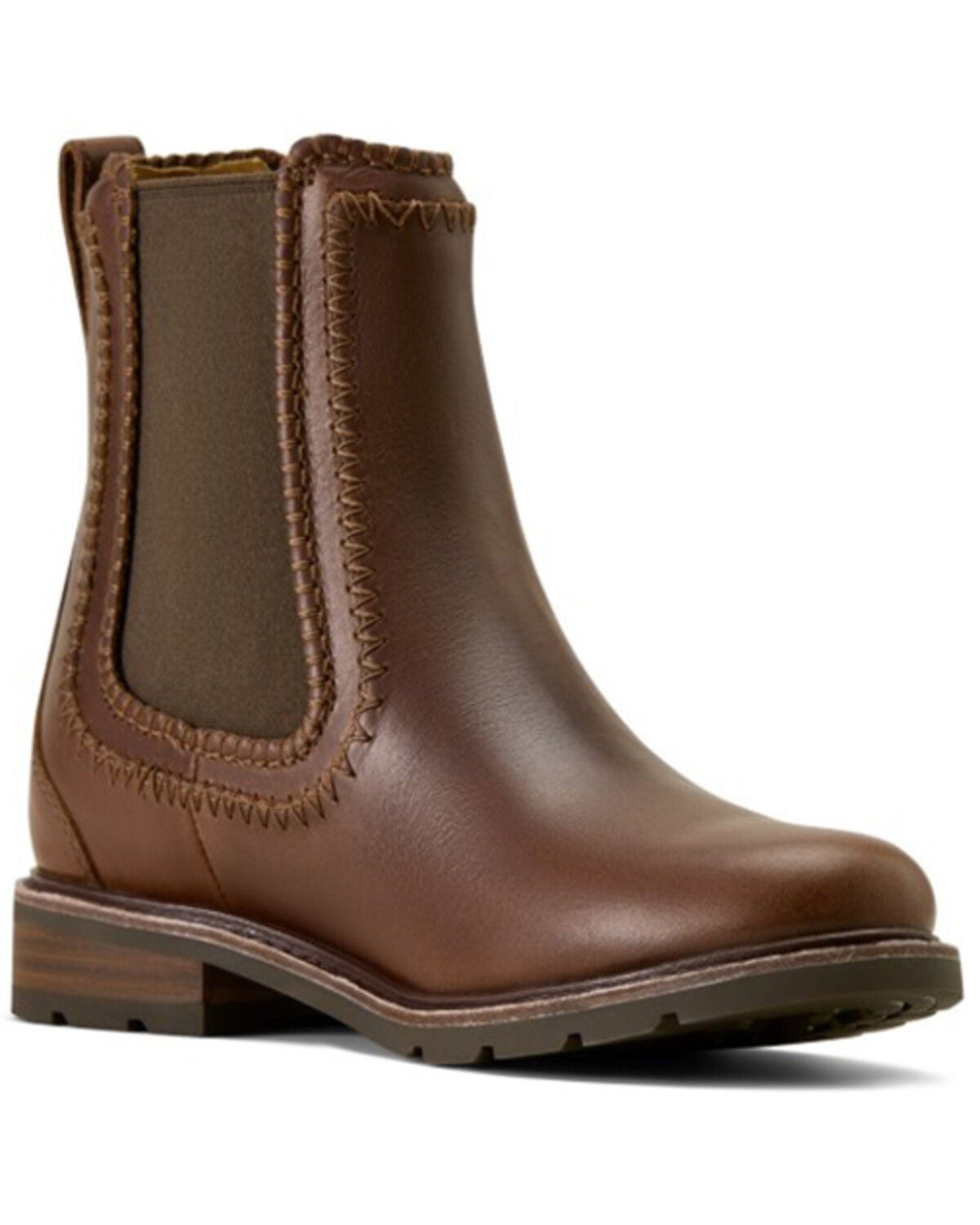 Ariat Women's Wexford Whip Stitch Chelsea Boots - Round Toe, Cognac, hi-res