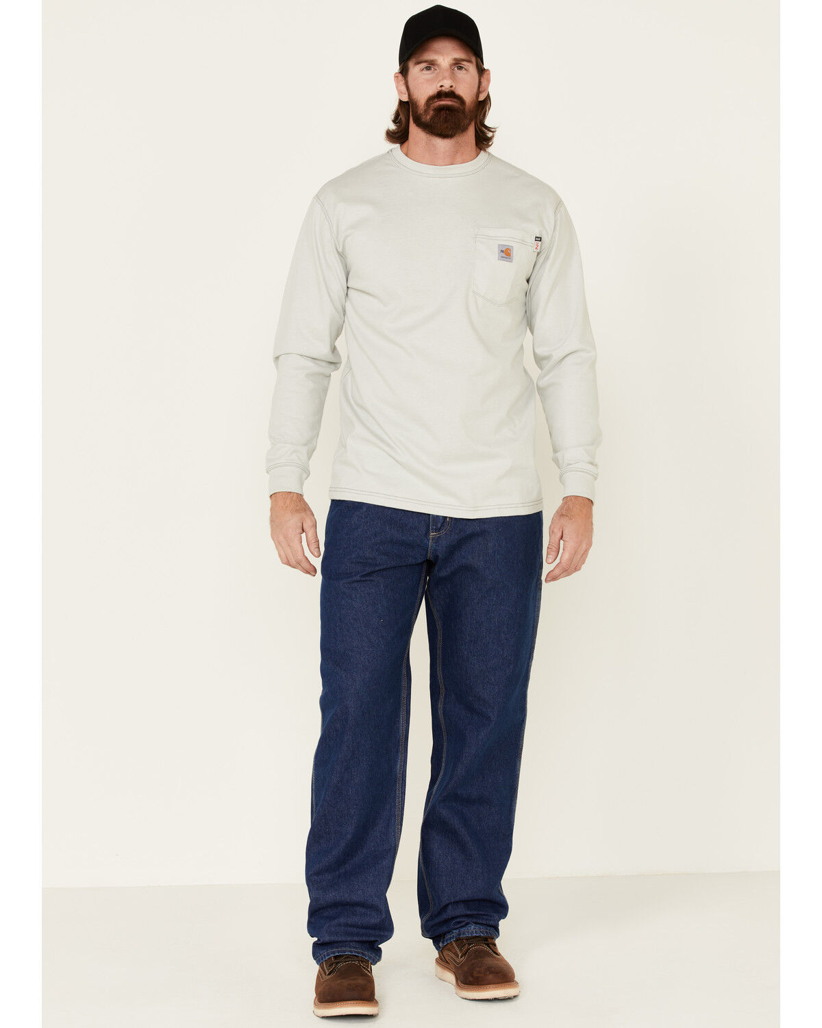 Image #1 - Carhartt Men's FR Signature Denim Dungaree Work Jeans, Denim, hi-res