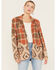 Image #1 - Miss Me Women's Plaid Southwestern Print Blazer, Dark Orange, hi-res