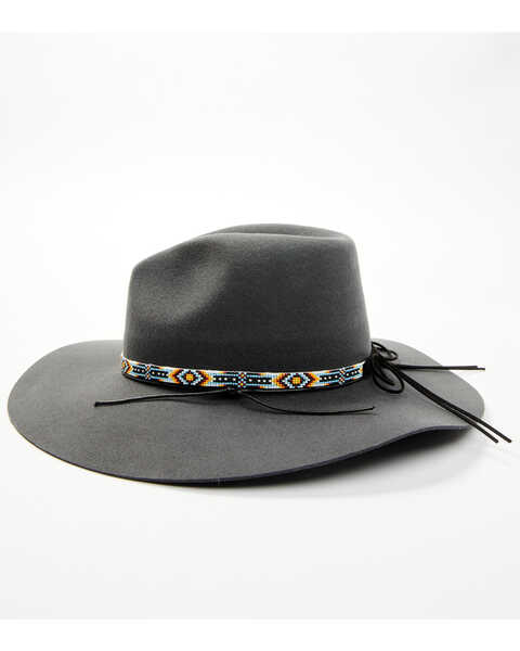 Image #3 - Shyanne Women's Zimabead Felt Western Fashion Hat, Grey, hi-res