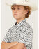 Image #2 - Cody James Boys' Tiki Southwestern Striped Short Sleeve Snap Western Shirt, White, hi-res