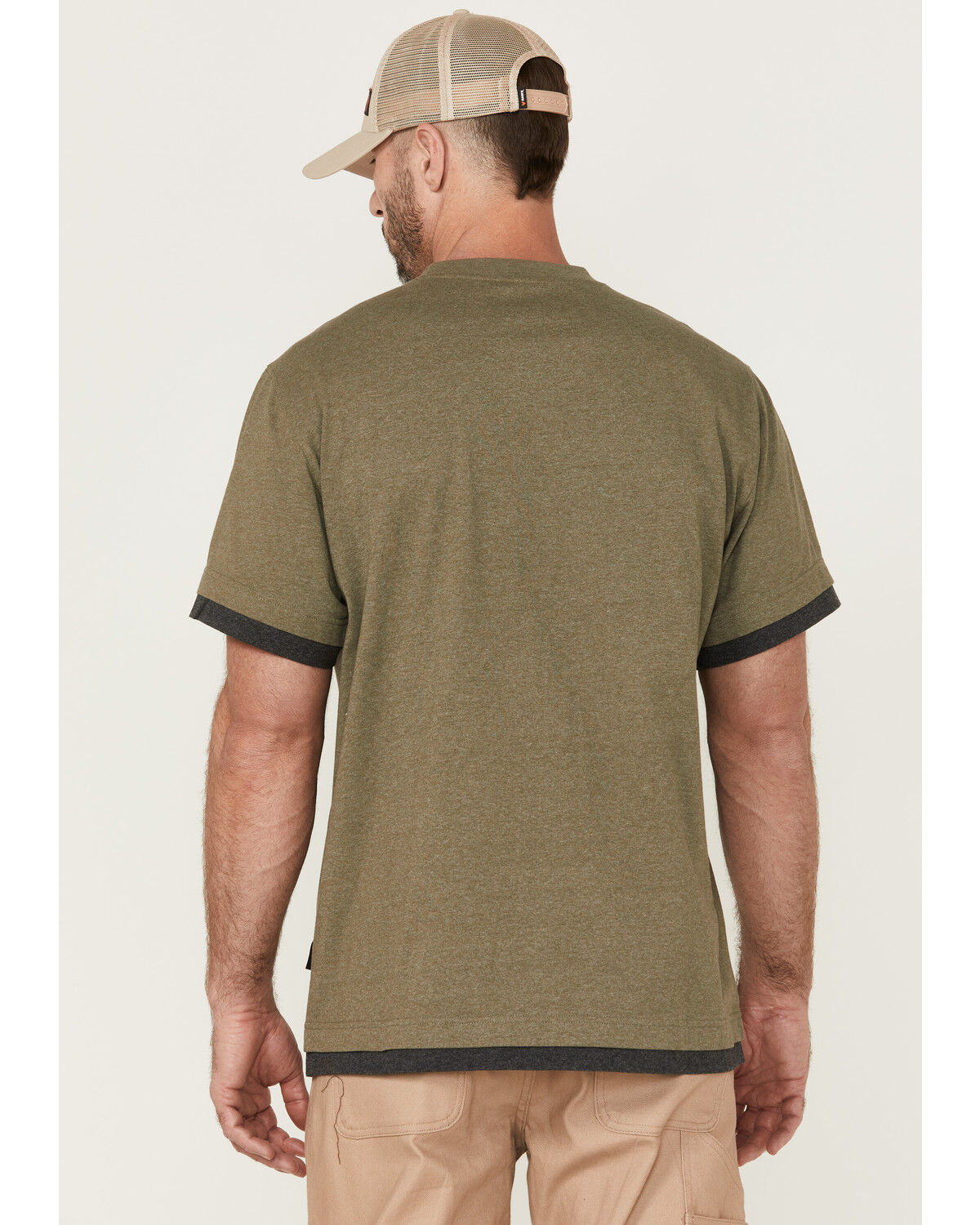Image #4 - Hawx Men's Layered Work Pocket T-Shirt, Olive, hi-res