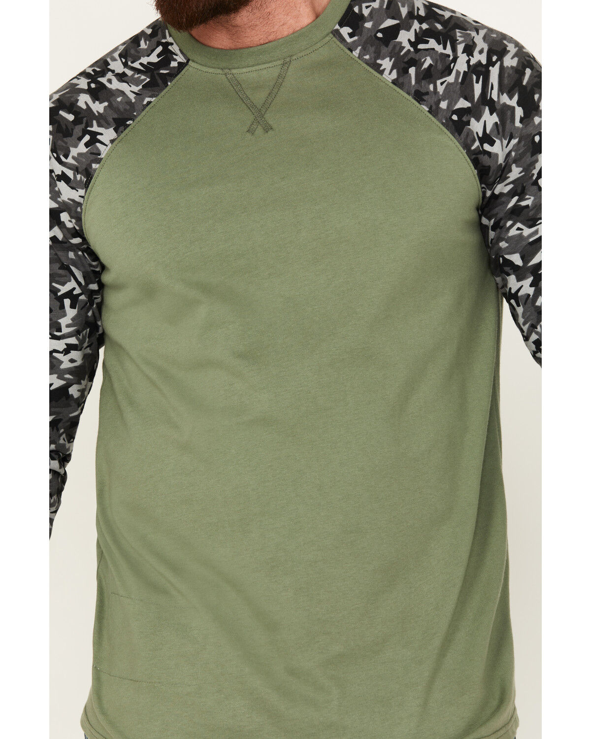 Image #3 - Cody James Men's FR Color Block Baseball Work T-Shirt, Olive, hi-res
