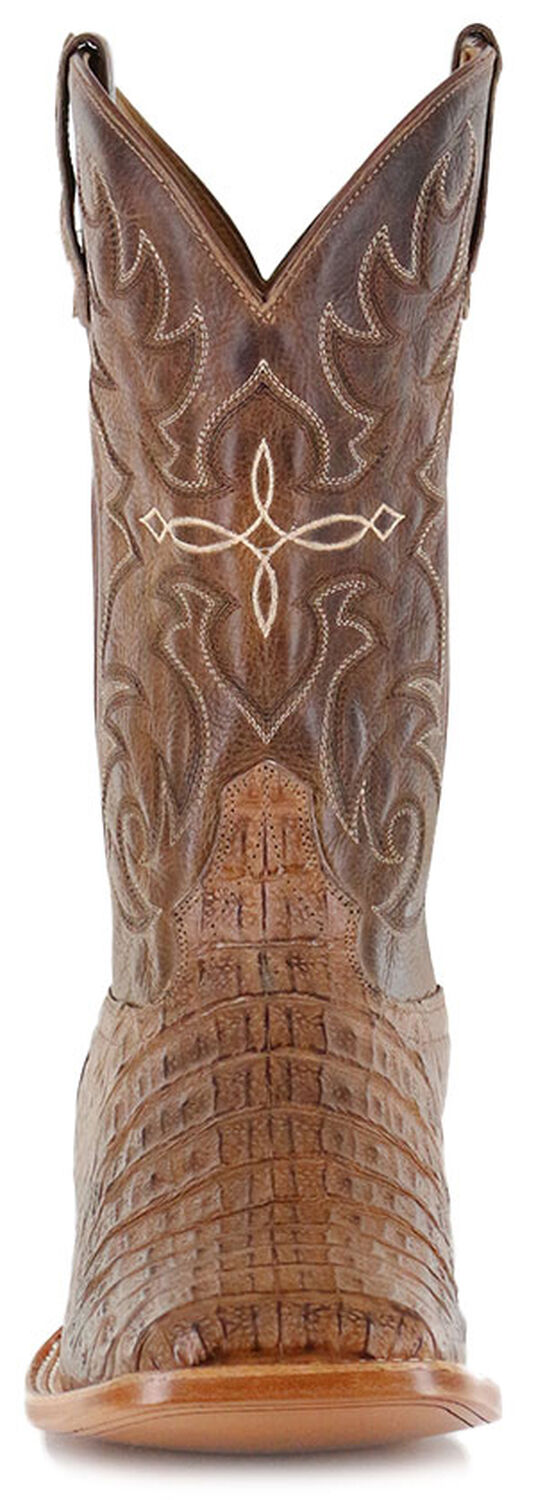 Image #5 - Cody James Men's Burnished Caiman Exotic Boots - Broad Square Toe, Brown, hi-res