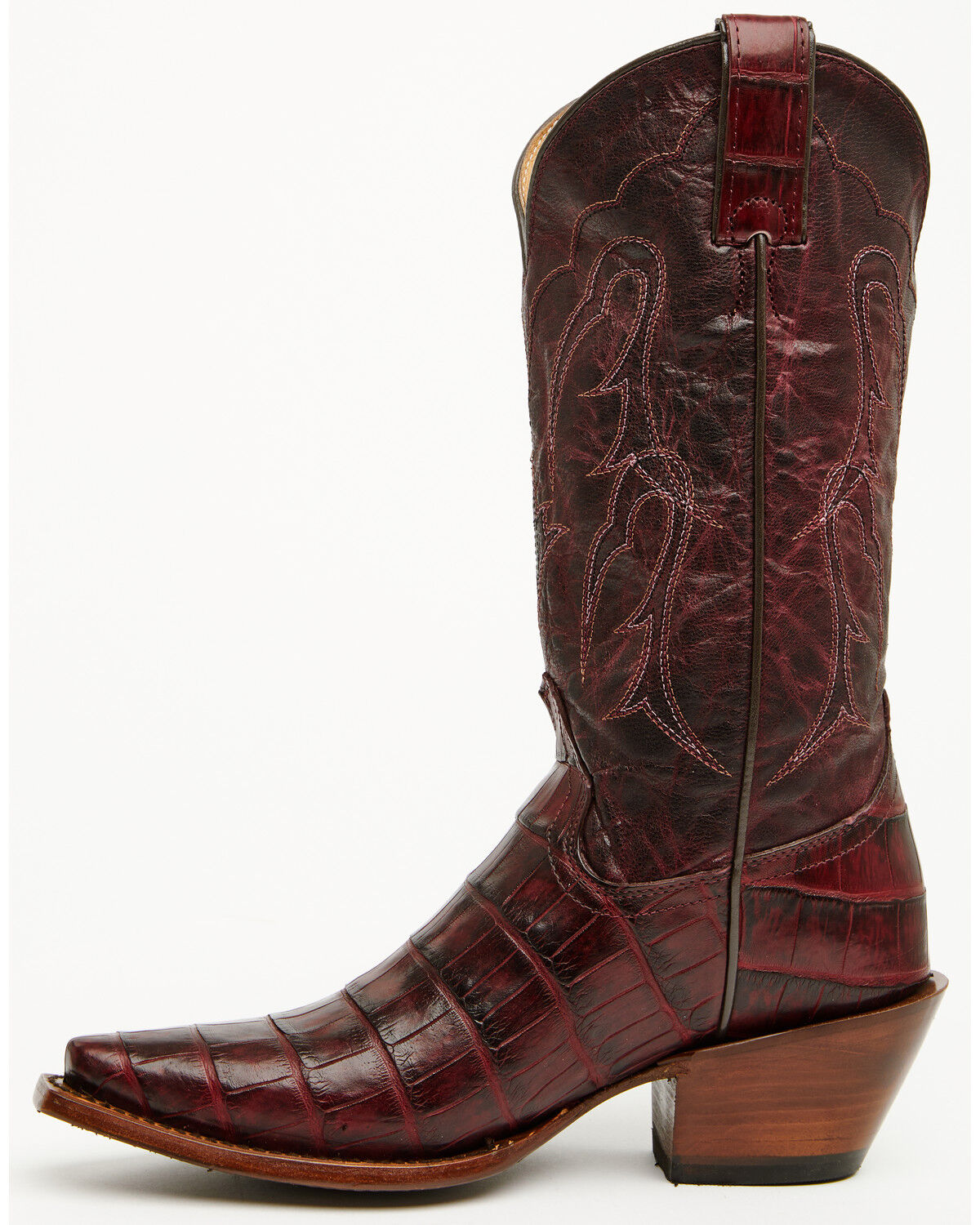 Image #3 - Shyanne Women's Aspen Exotic American Alligator Western Boots - Snip Toe, Black Cherry, hi-res